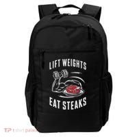 Lift Weights Eat Steaks Backpack thumb 0