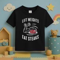 Lift Weights Eat Steaks Toddler T-Shirt thumb 3