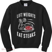 Lift Weights Eat Steaks Kids Sweatshirt thumb 0