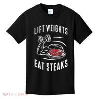 Lift Weights Eat Steaks Kids T-Shirt thumb 0