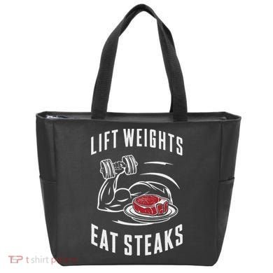 Lift Weights Eat Steaks Tote Bag
