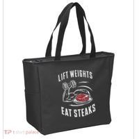 Lift Weights Eat Steaks Tote Bag thumb 2