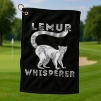 Lemur Whisperer Funny Lemur Lover Lemur Monkey Golf Towel thumb 1
