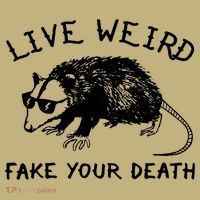 Live Weird Fake Your Death Cool Graphic Awesome Opossum Long Sleeve Shirt thumb 2