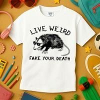 Live Weird Fake Your Death Kids T-Shirt thumb 3