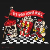 Lets Watch Horror Movies Halloween Funny Ghost Skeleton Apron thumb 3