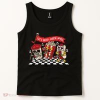 Lets Watch Horror Movies Halloween Funny Ghost Skeleton Tank Top thumb 2