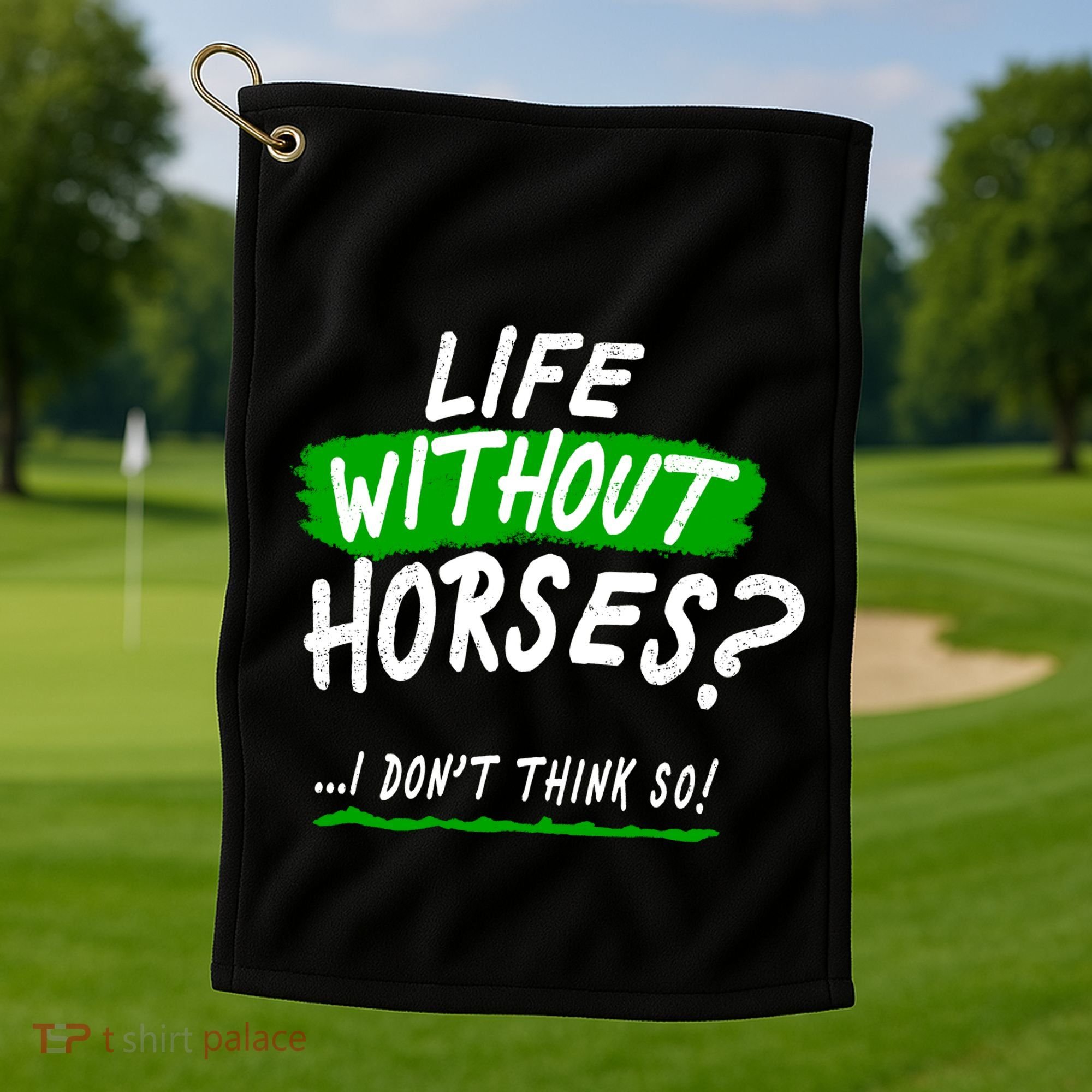 Life Without Horses? I Don't Think So Golf Towel
