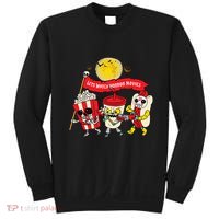 Lets Watch Horror Movies Halloween Funny Ghost Skeleton Sweatshirt thumb 0