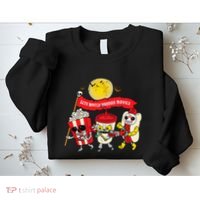 Lets Watch Horror Movies Halloween Funny Ghost Skeleton Sweatshirt thumb 2