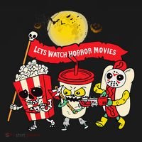 Lets Watch Horror Movies Halloween Funny Ghost Skeleton Bucket Hat thumb 4