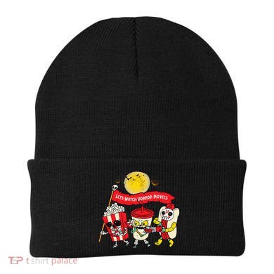 Lets Watch Horror Movies Halloween Funny Ghost Skeleton Beanie