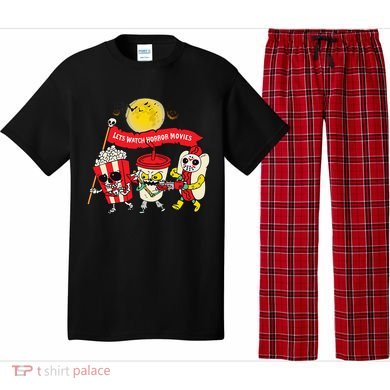 Lets Watch Horror Movies Halloween Funny Ghost Skeleton Pajama Set