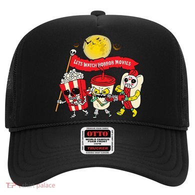 Lets Watch Horror Movies Halloween Funny Ghost Skeleton Hat