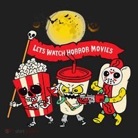 Lets Watch Horror Movies Halloween Funny Ghost Skeleton Hat thumb 2