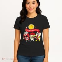 Lets Watch Horror Movies Halloween Funny Ghost Skeleton Women's T-Shirt thumb 4