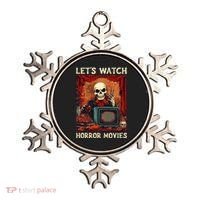 Lets Watch Horror Movies Gothic Halloween Skeleton Ornament thumb 0