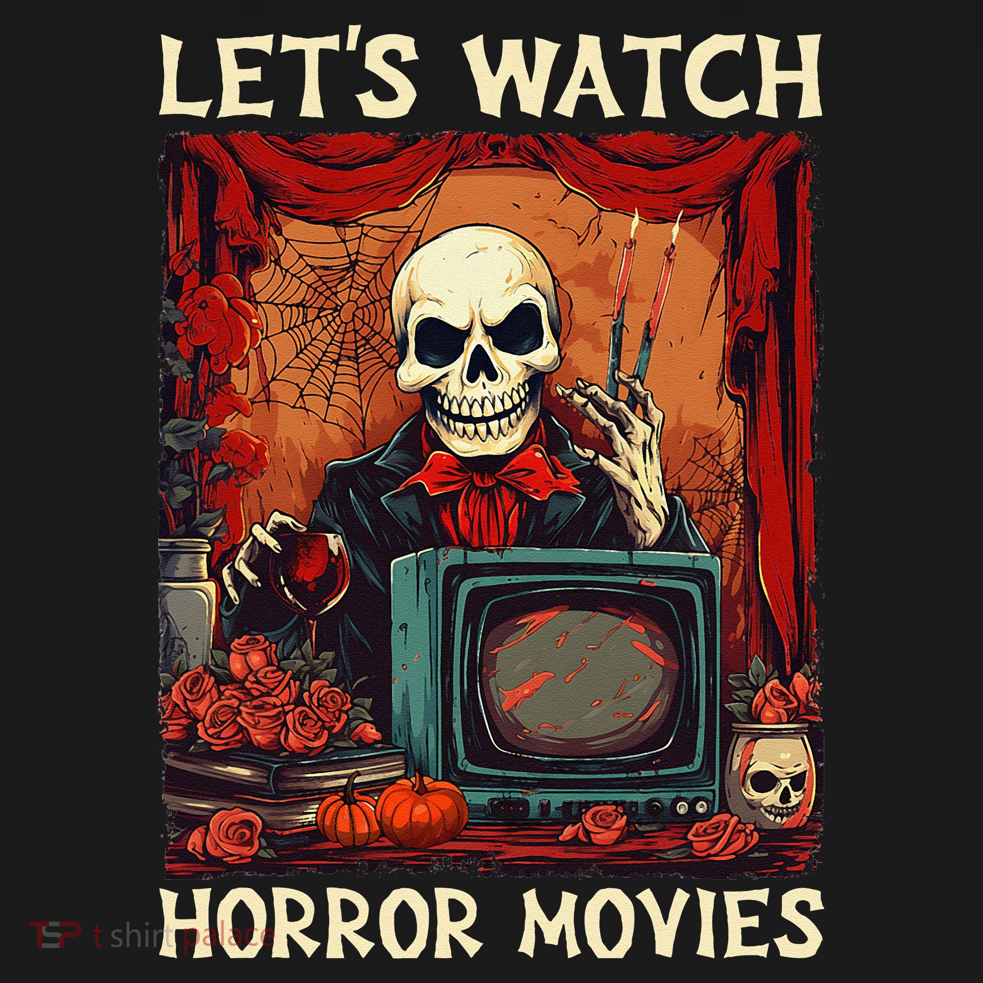 Lets Watch Horror Movies Gothic Halloween Skeleton Visor