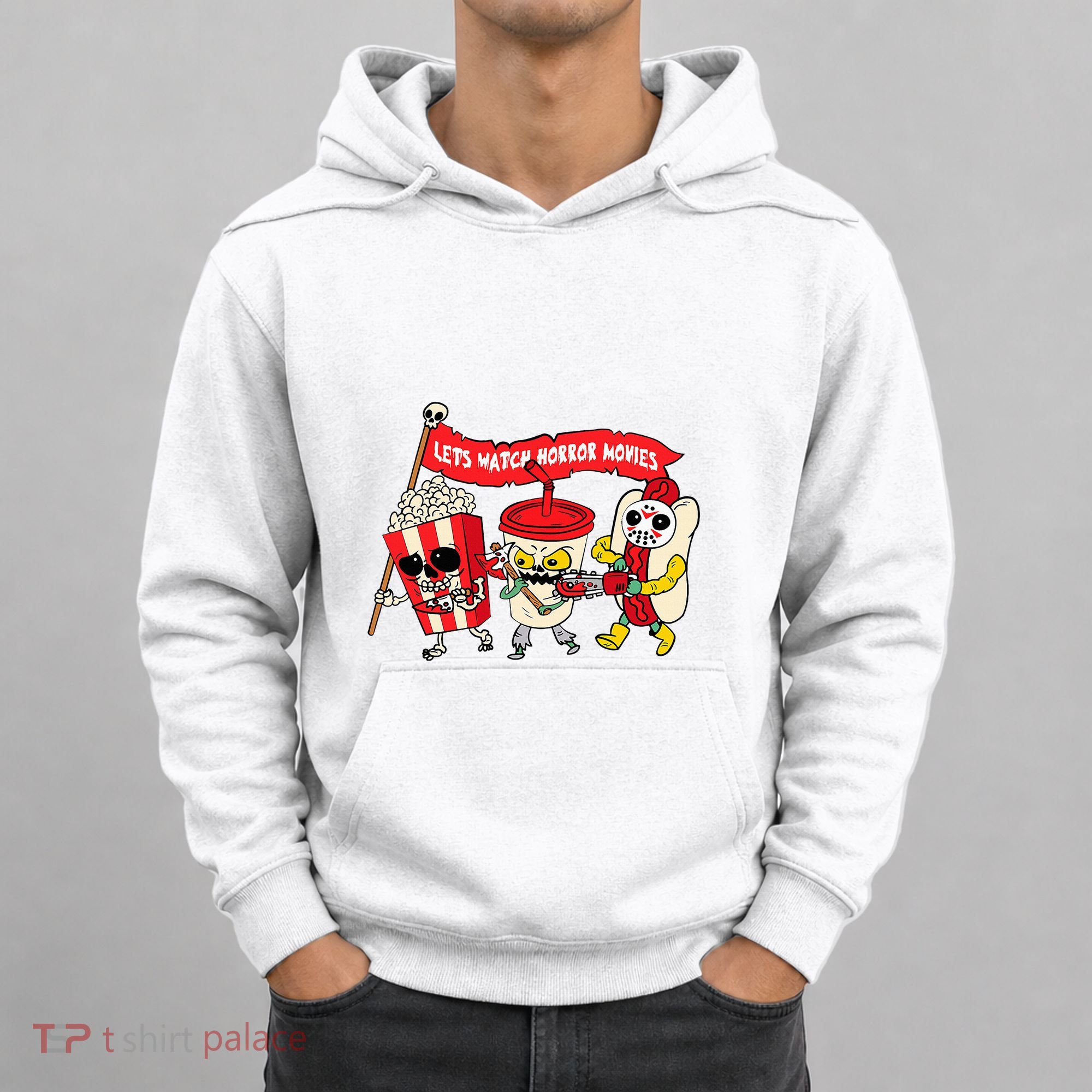Lets Watch Horror Movies Funny Halloween Costume Spooky Hoodie