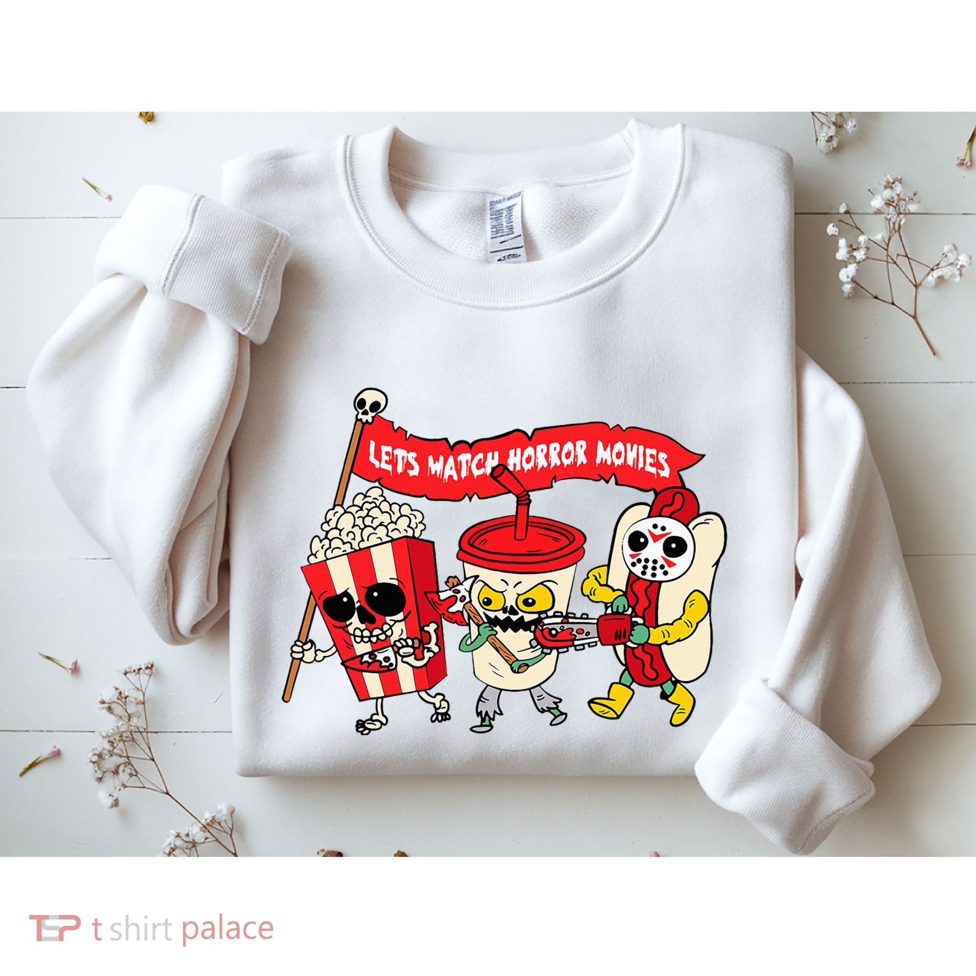 Lets Watch Horror Movies Funny Halloween Costume Spooky Sweatshirt