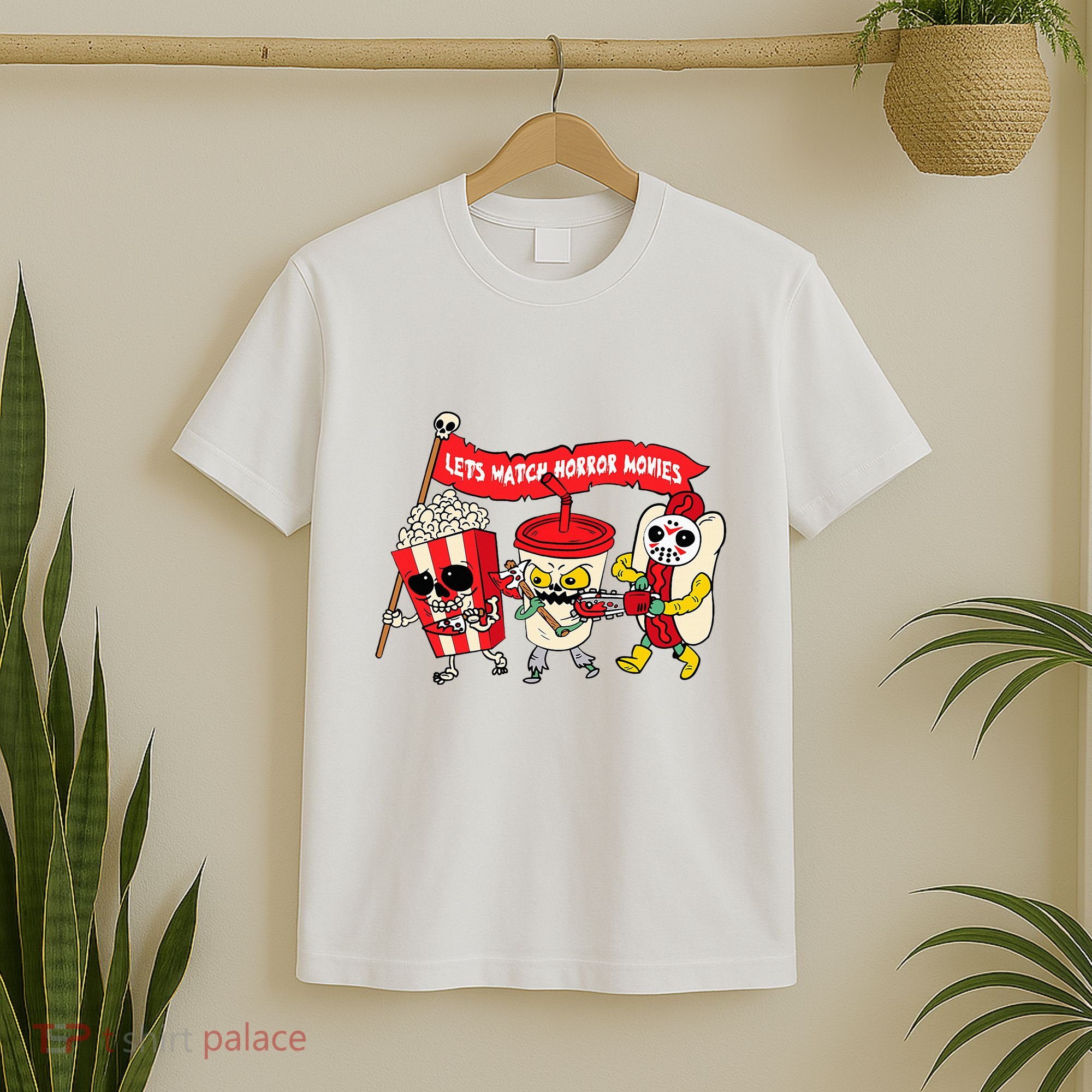 Lets Watch Horror Movies Funny Halloween Costume Spooky T-Shirt