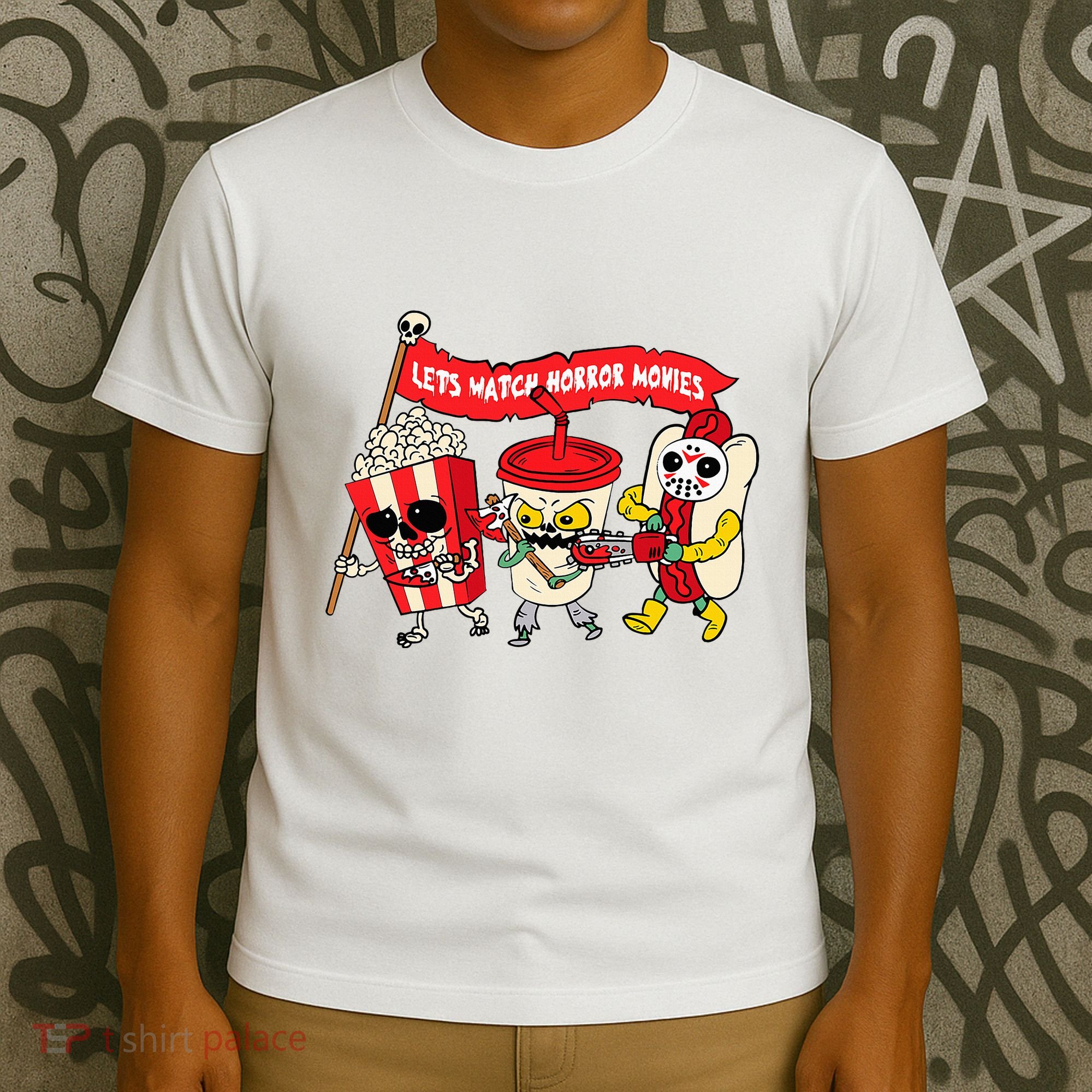 Lets Watch Horror Movies Funny Halloween Costume Spooky T-Shirt