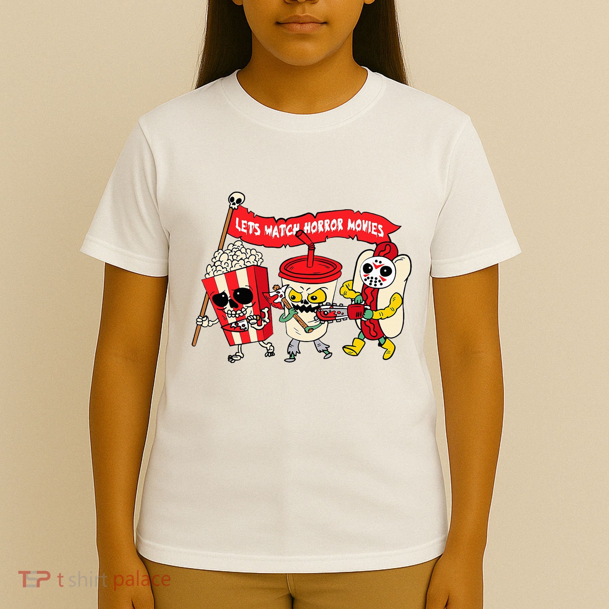 Lets Watch Horror Movies Funny Halloween Costume Spooky T-Shirt