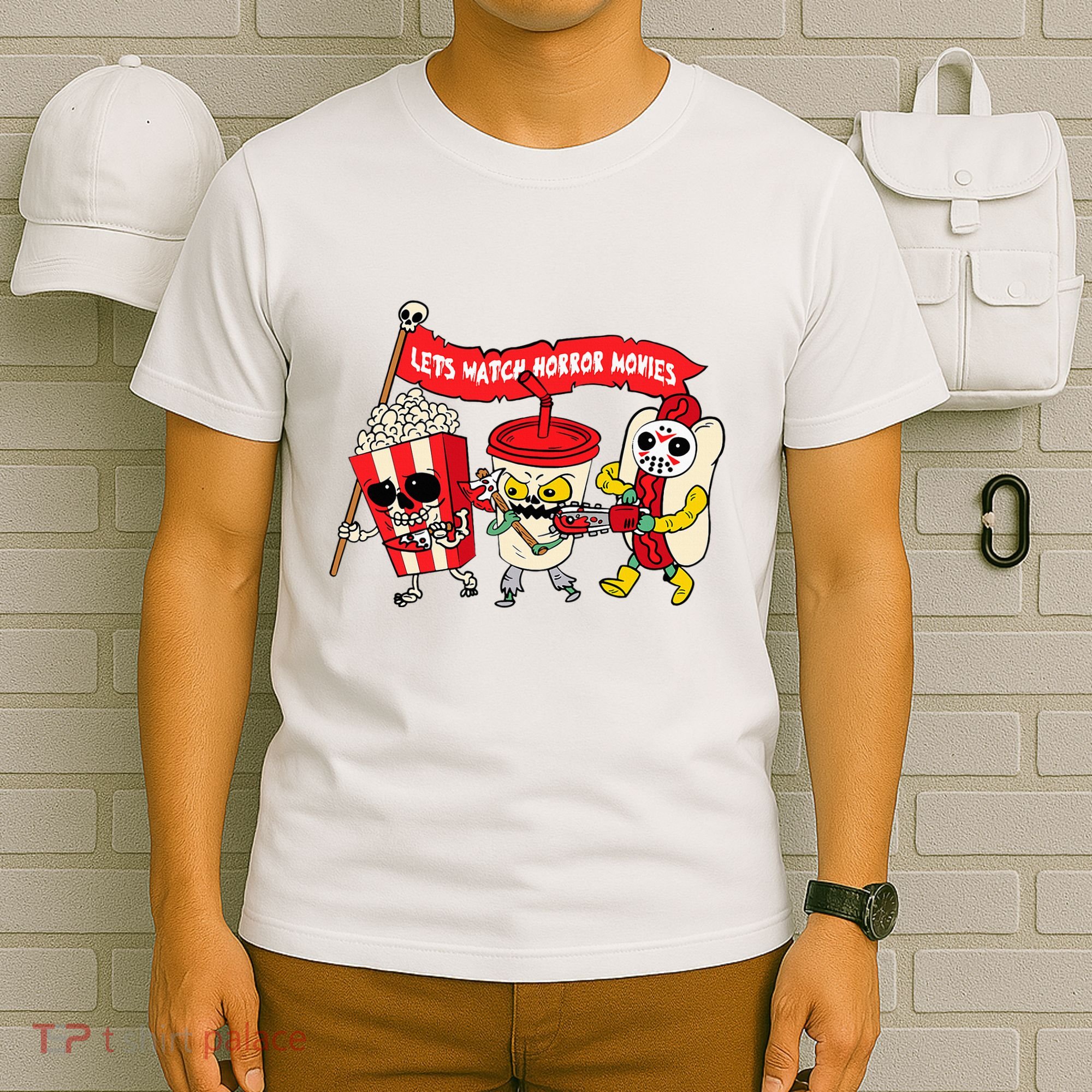 Lets Watch Horror Movies Funny Halloween Costume Spooky T-Shirt