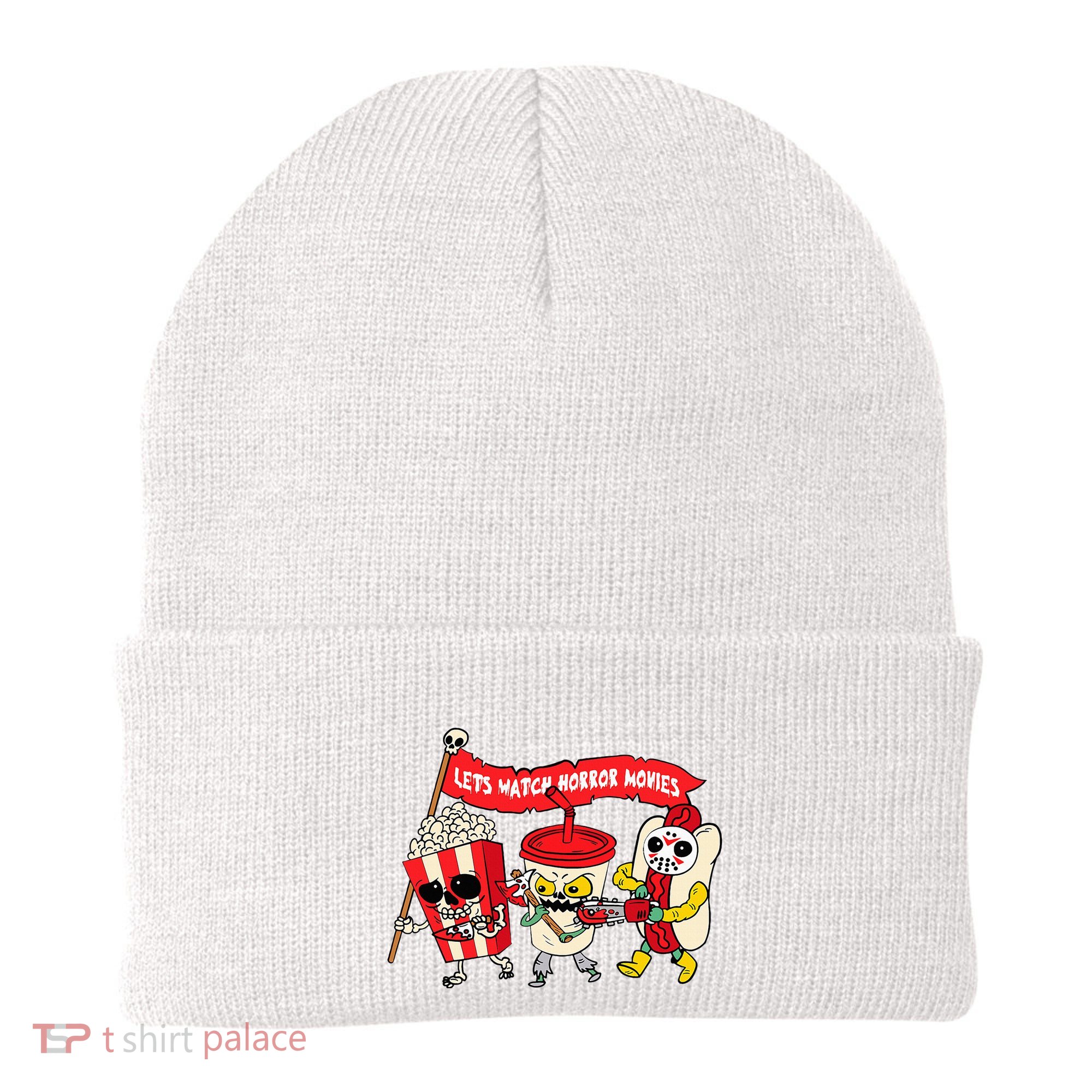 Lets Watch Horror Movies Funny Halloween Costume Spooky Beanie