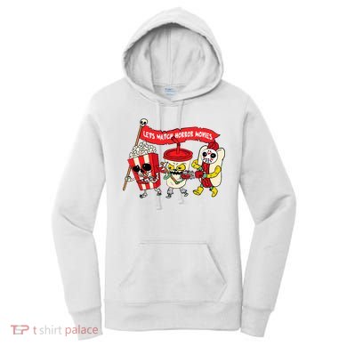 Lets Watch Horror Movies Funny Halloween Costume Spooky Women's Hoodie