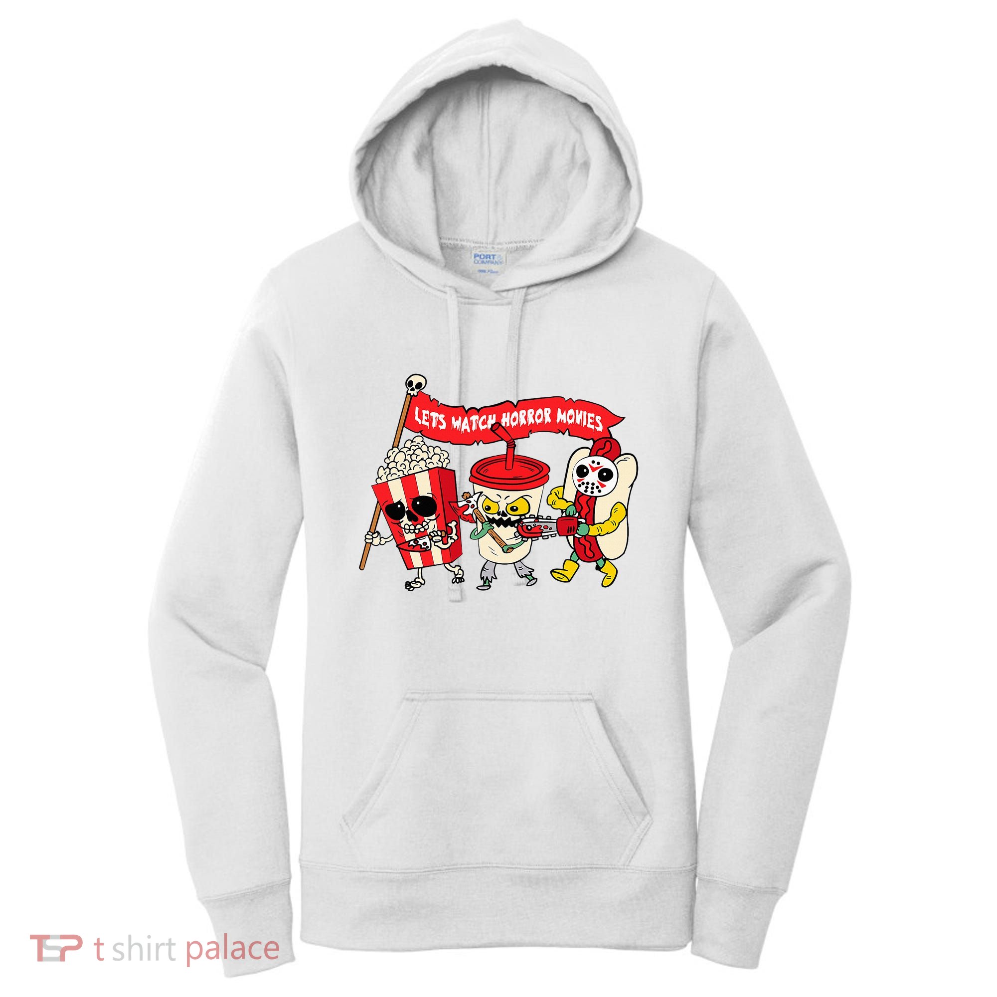 Lets Watch Horror Movies Funny Halloween Costume Spooky Women's Hoodie