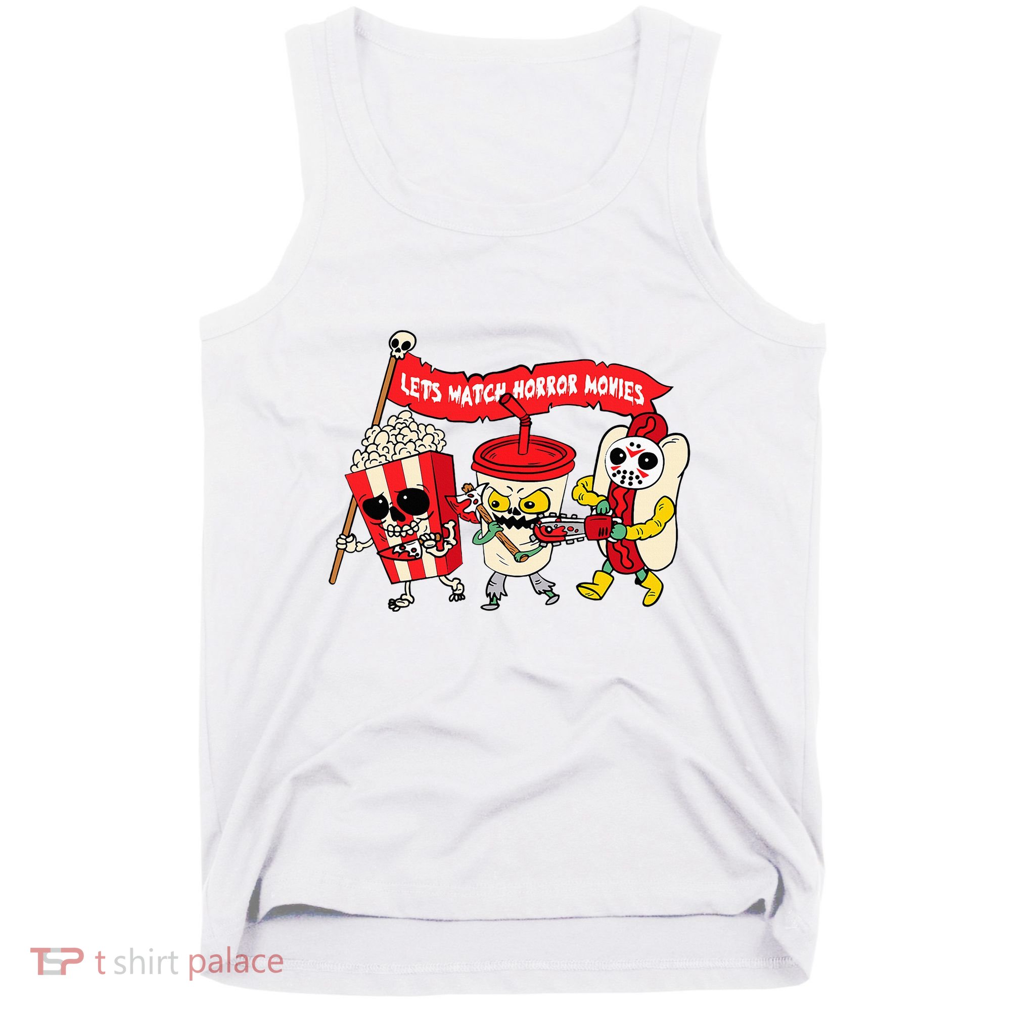Lets Watch Horror Movies Funny Halloween Costume Spooky Tank Top