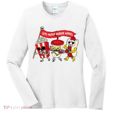 Lets Watch Horror Movies Funny Halloween Costume Spooky Women's Long Sleeve Shirt