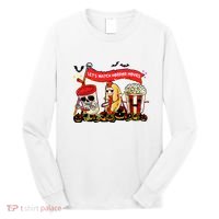 Lets Watch Horror Movies Halloween Funny Ghost Skeleton Long Sleeve Shirt thumb 0
