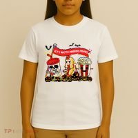Lets Watch Horror Movies Halloween Funny Ghost Skeleton T-Shirt thumb 4