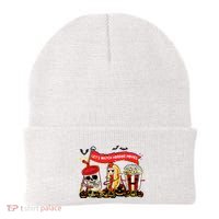 Lets Watch Horror Movies Halloween Funny Ghost Skeleton Beanie thumb 0