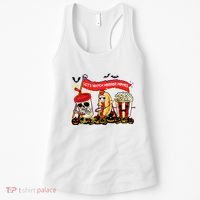 Lets Watch Horror Movies Halloween Funny Ghost Skeleton Women's Tank Top thumb 0
