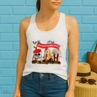 Lets Watch Horror Movies Halloween Funny Ghost Skeleton Women's Tank Top thumb 2