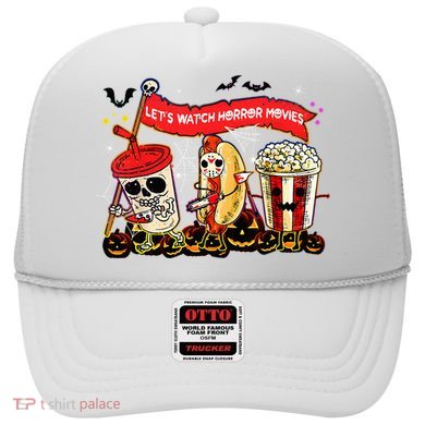 Lets Watch Horror Movies Halloween Funny Ghost Skeleton Hat