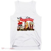 Lets Watch Horror Movies Halloween Funny Ghost Skeleton Tank Top thumb 0