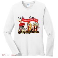 Lets Watch Horror Movies Halloween Funny Ghost Skeleton Women's Long Sleeve Shirt thumb 0