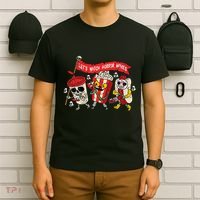Lets Watch Horror Movies Halloween Funny Ghost Skeleton T-Shirt thumb 6