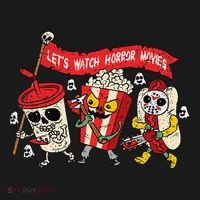 Lets Watch Horror Movies Halloween Funny Ghost Skeleton T-Shirt thumb 7