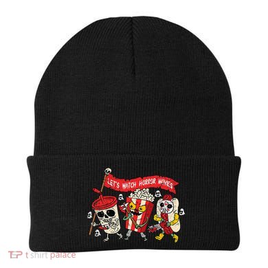 Lets Watch Horror Movies Halloween Funny Ghost Skeleton Beanie