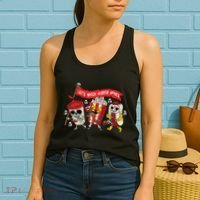Lets Watch Horror Movies Halloween Funny Ghost Skeleton Women's Tank Top thumb 2