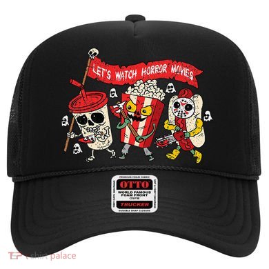 Lets Watch Horror Movies Halloween Funny Ghost Skeleton Hat