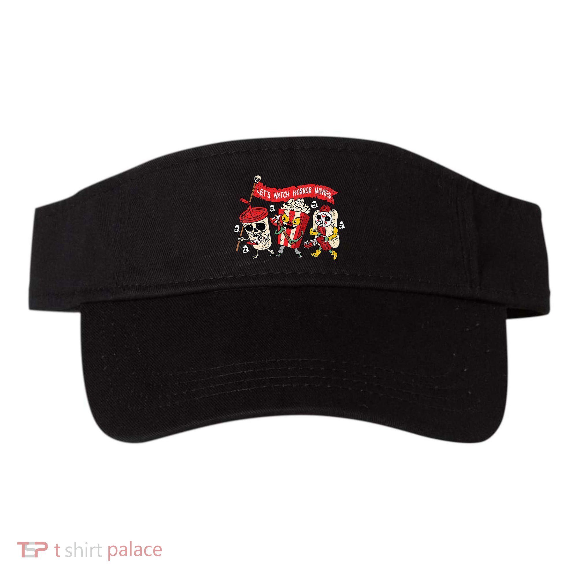 Lets Watch Horror Movies Halloween Funny Ghost Skeleton Visor