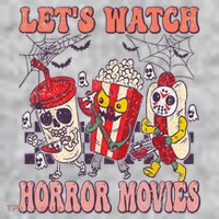 Lets Watch Horror Movies Halloween Funny Ghost Skeleton T-Shirt thumb 7
