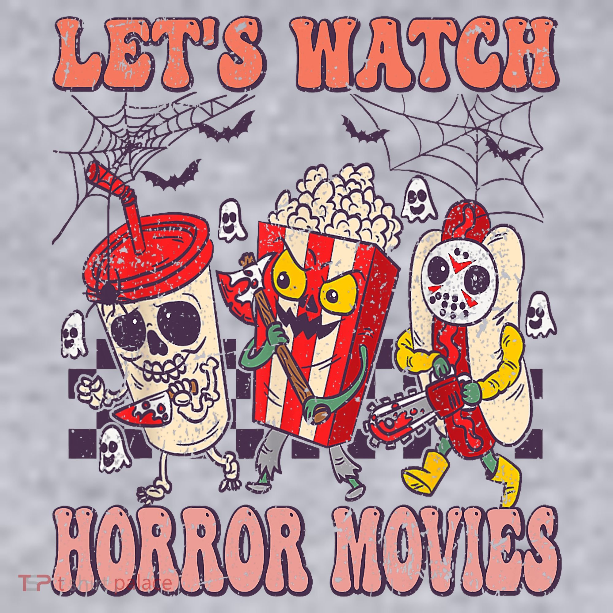 Lets Watch Horror Movies Halloween Funny Ghost Skeleton Women's Sweatshirt
