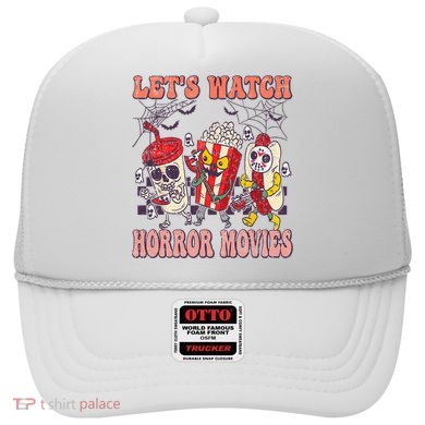 Lets Watch Horror Movies Halloween Funny Ghost Skeleton Hat